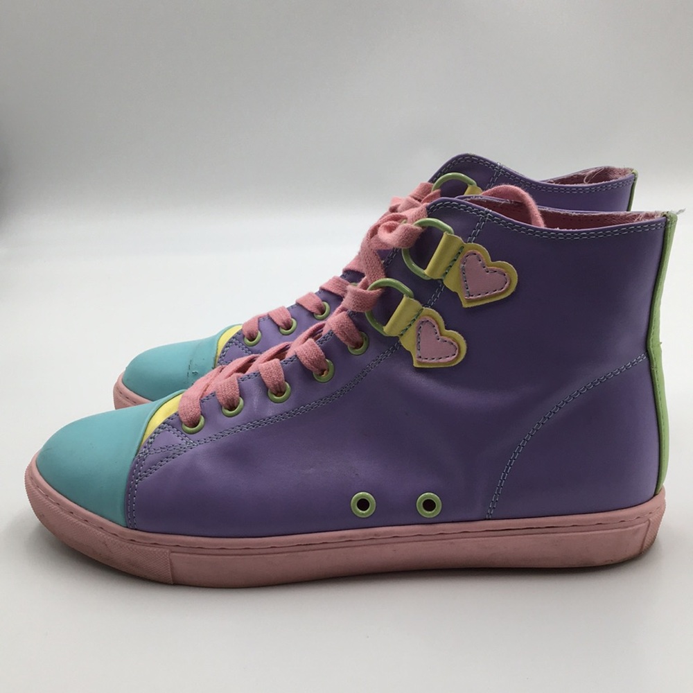 Rare Strangecvlt Size 11 Pastel Heart Hi Top Sneakers 💜💕🔥 Chelsea